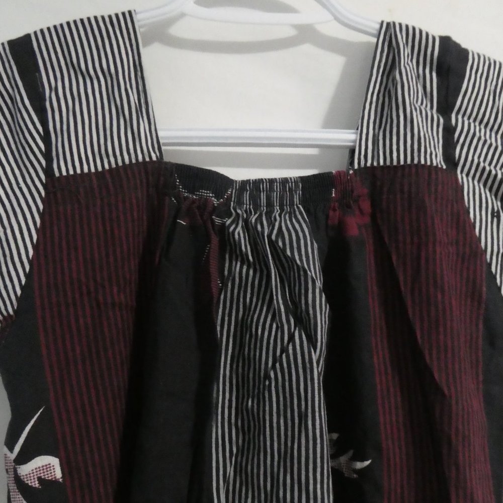 Handmade Patchwork Floral and Stripe Short Sleeve Square Neck Dress | BNWOT - Picture 10 of 14